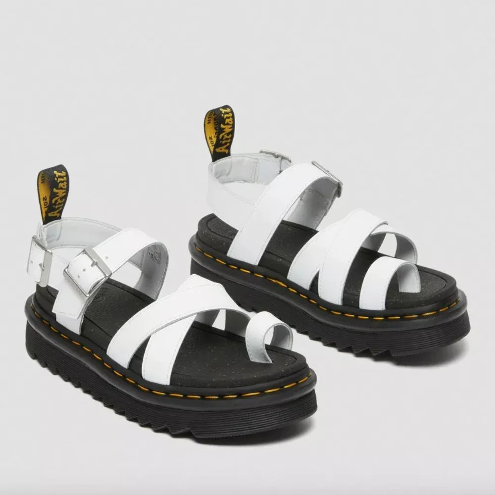 Dr. Martens White and Black Platform Sandals - Picture 4 of 10